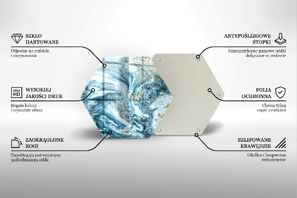Tagliere in vetro Struttura con oro