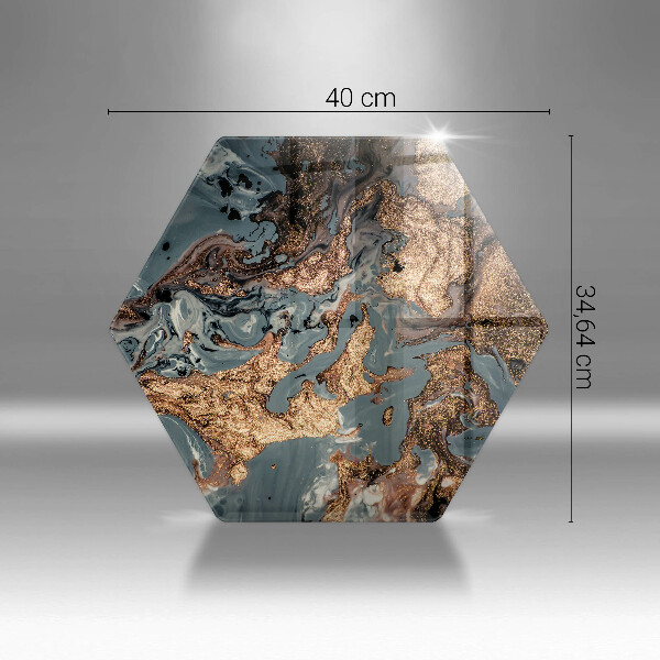 Tagliere in vetro Struttura in roccia dorata