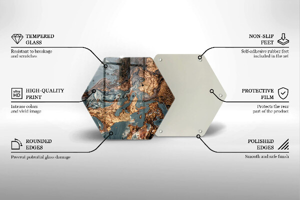 Tagliere in vetro Struttura in roccia dorata