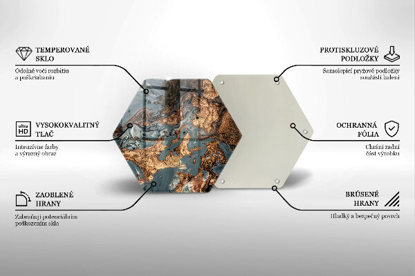 Tagliere in vetro Struttura in roccia dorata