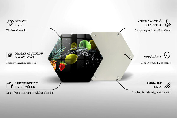 Tagliere in vetro temperato Frutta in acqua