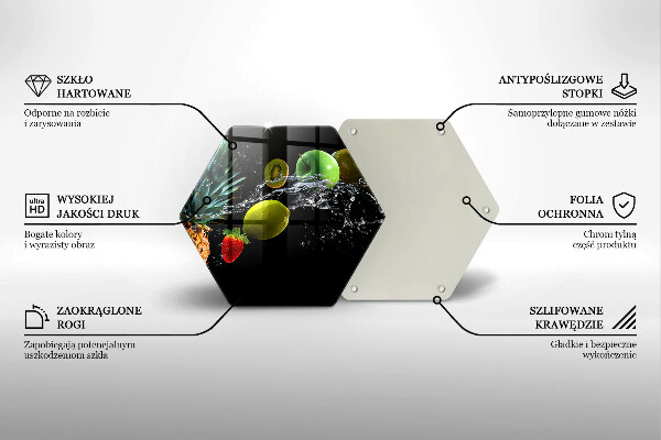 Tagliere in vetro temperato Frutta in acqua