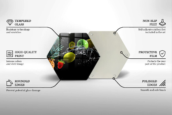 Tagliere in vetro temperato Frutta in acqua