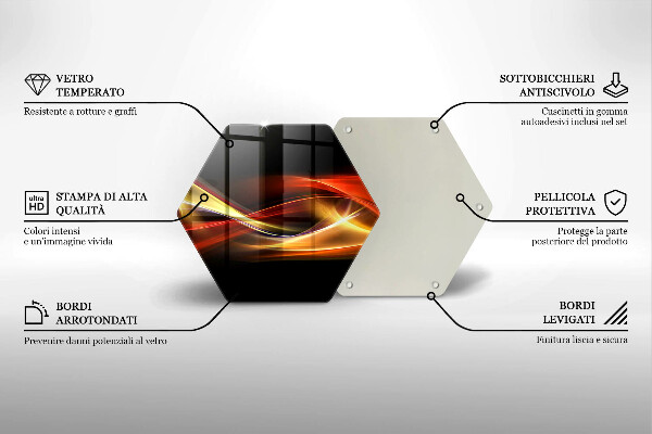 Tagliere in vetro Fumo e luce astratti