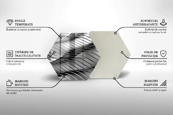 Tagliere in vetro Struttura in metallo 3D