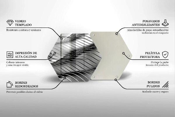 Tagliere in vetro Struttura in metallo 3D