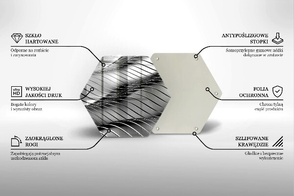 Tagliere in vetro Struttura in metallo 3D
