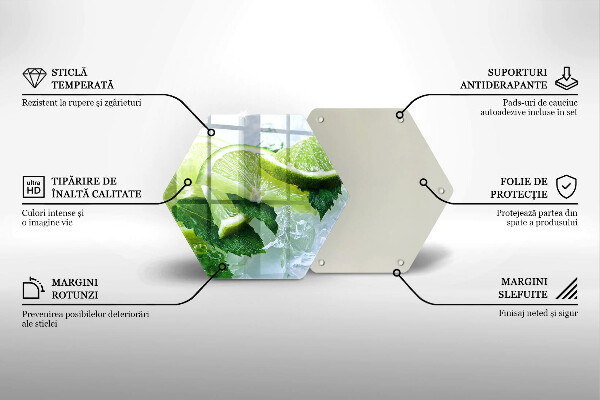 Tagliere in vetro Menta lime e ghiaccio