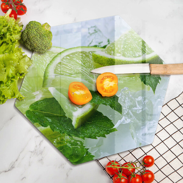 Tagliere in vetro Menta lime e ghiaccio