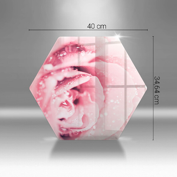 Tagliere in vetro Gocce di rugiada e fiore di rosa