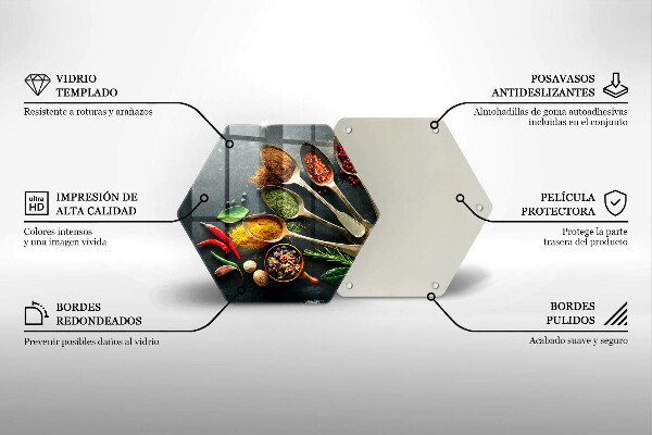 Tagliere in vetro Cucchiai da cucina di spezie