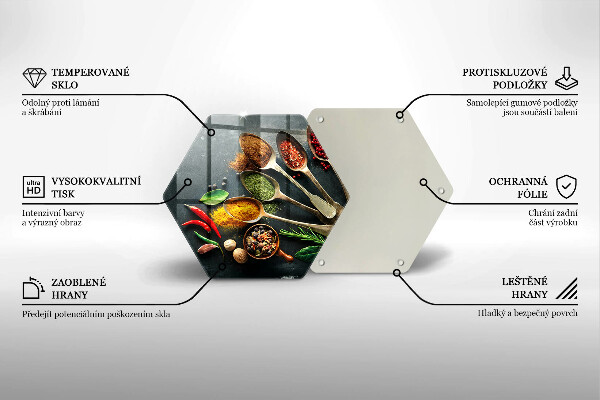 Tagliere in vetro Cucchiai da cucina di spezie