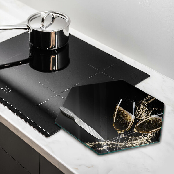 Tagliere in vetro Bicchieri di champagne