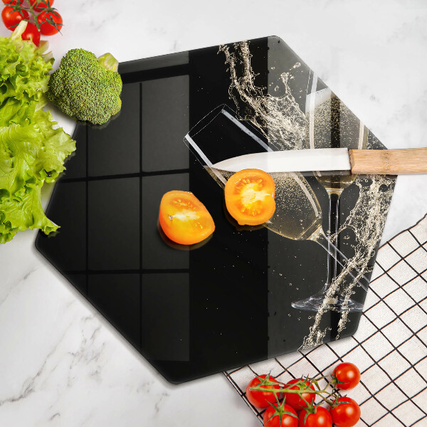 Tagliere in vetro Bicchieri di champagne