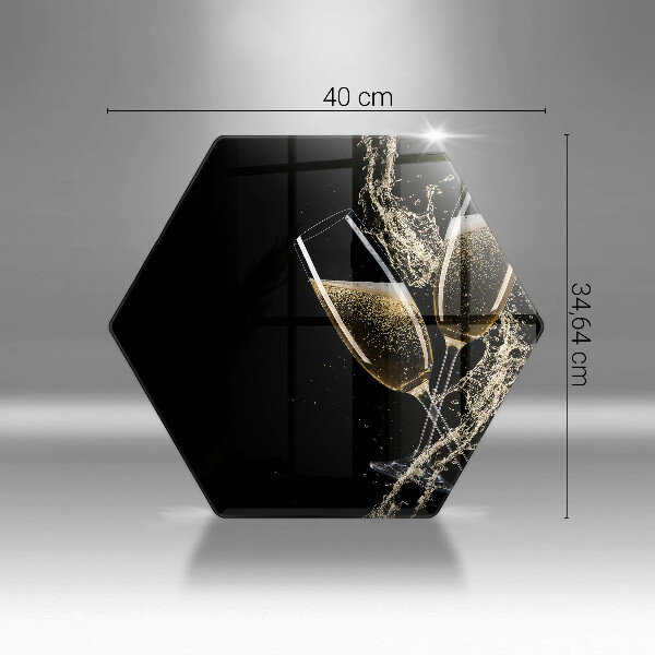 Tagliere in vetro Bicchieri di champagne