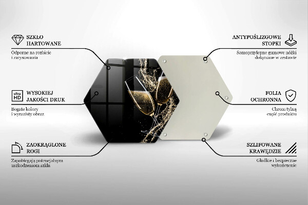 Tagliere in vetro Bicchieri di champagne