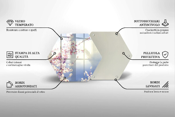 Tagliere in vetro Albero fiorito