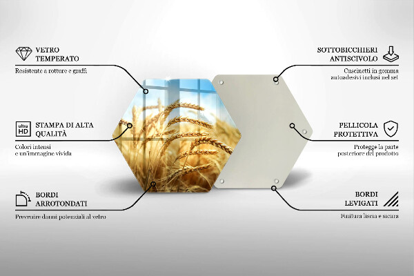 Tagliere in vetro Spighe di cereali nel campo