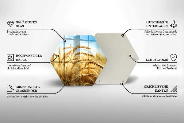 Tagliere in vetro Spighe di cereali nel campo