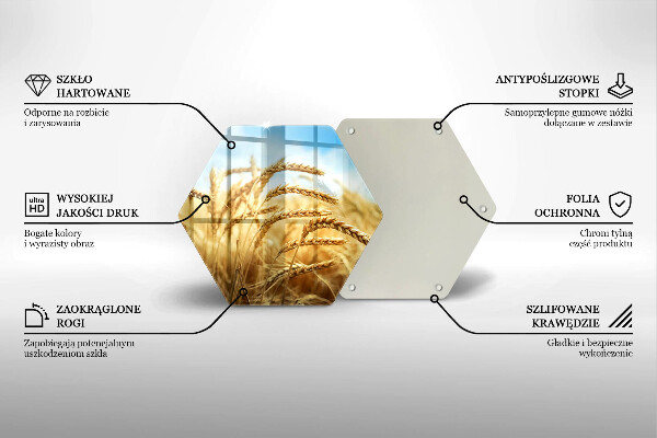 Tagliere in vetro Spighe di cereali nel campo