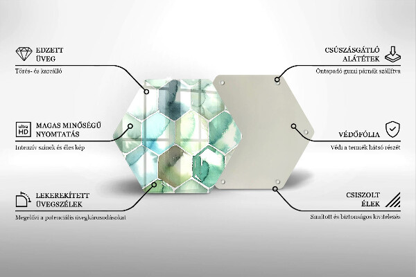 Tagliere in vetro Esagoni dell'acquerello