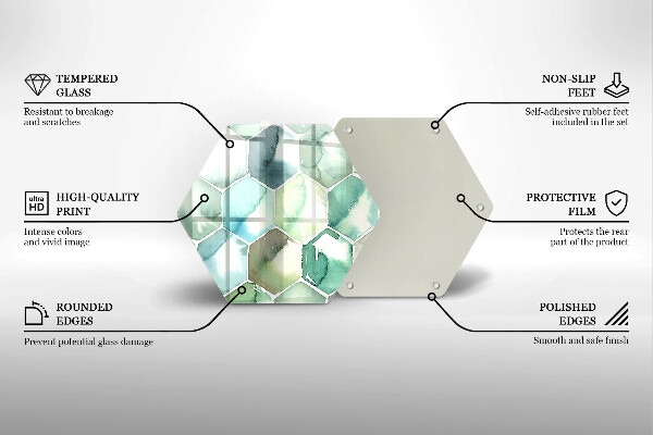 Tagliere in vetro Esagoni dell'acquerello