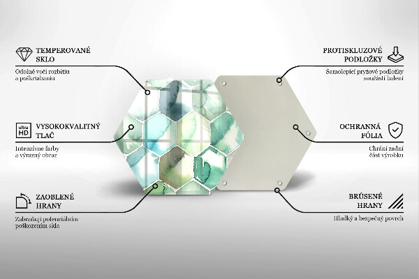 Tagliere in vetro Esagoni dell'acquerello