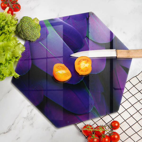 Tagliere in vetro Piume al neon