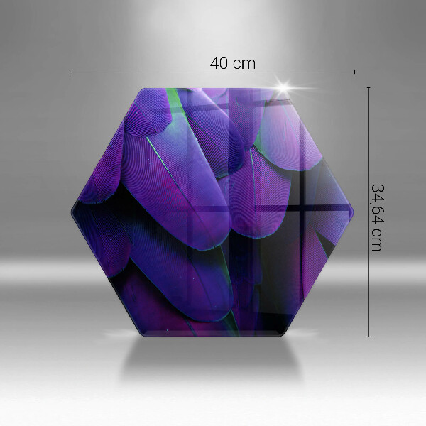 Tagliere in vetro Piume al neon