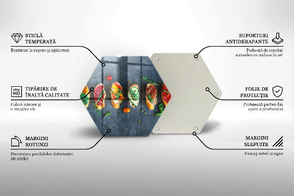 Tagliere in vetro temperato Panini Colorati