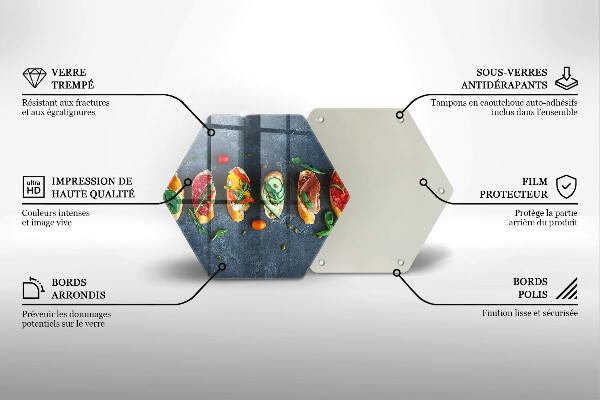 Tagliere in vetro temperato Panini Colorati