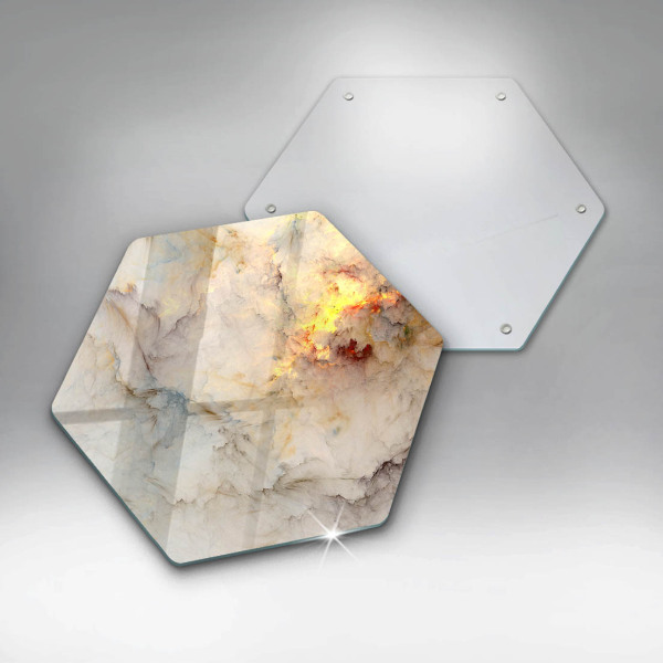 Tagliere in vetro temperato Struttura in marmo con oro