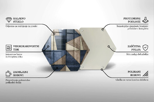 Tagliere in vetro temperato Astrazione geometrica
