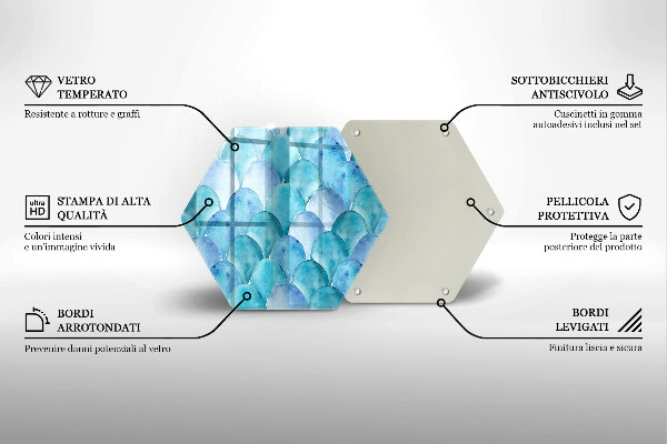 Tagliere in vetro temperato Scaglie di acquerello