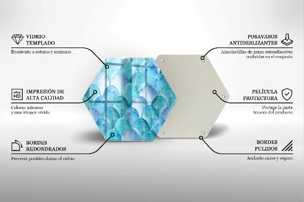 Tagliere in vetro temperato Scaglie di acquerello