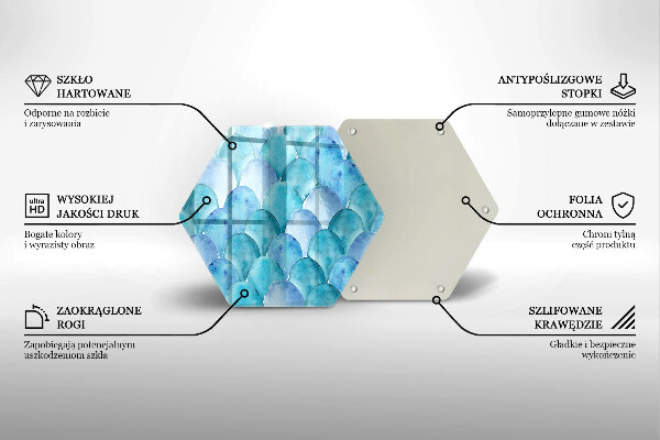Tagliere in vetro temperato Scaglie di acquerello