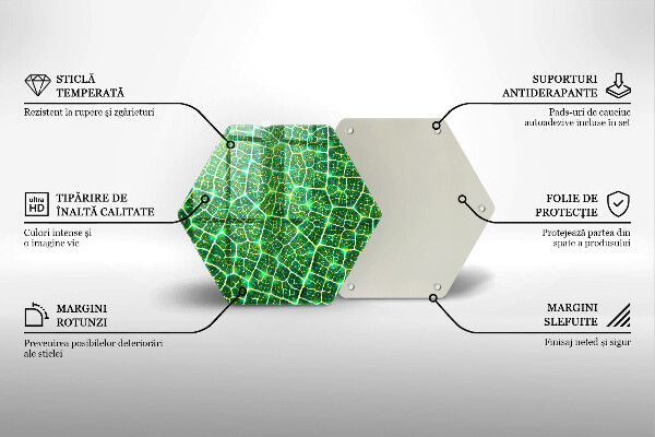 Tagliere in vetro temperato Struttura delle foglie