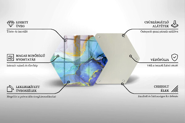 Tagliere in vetro temperato Pietra d'oro incrinata