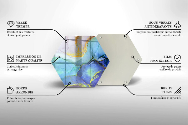 Tagliere in vetro temperato Pietra d'oro incrinata