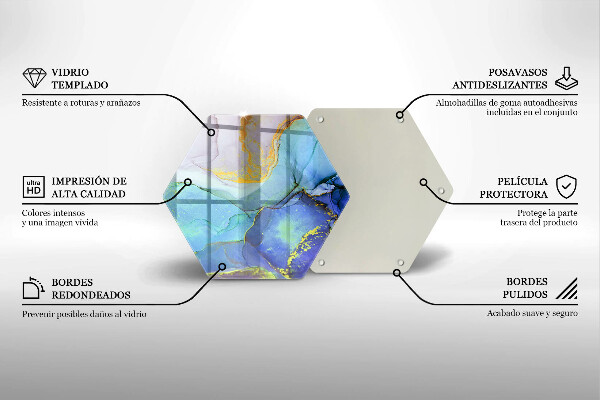 Tagliere in vetro temperato Pietra d'oro incrinata