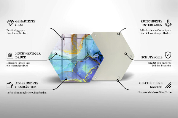 Tagliere in vetro temperato Pietra d'oro incrinata