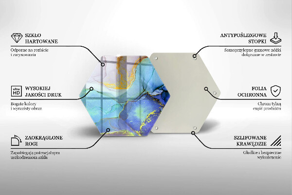 Tagliere in vetro temperato Pietra d'oro incrinata