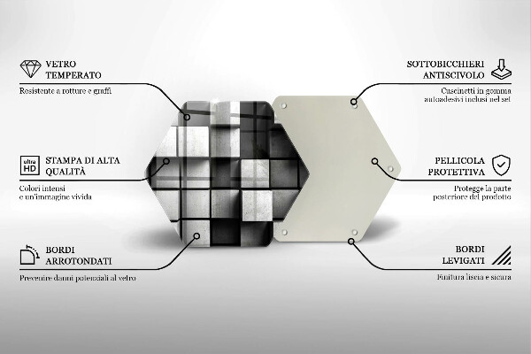 Tagliere in vetro temperato Sfondo di geometria 3D