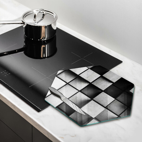 Tagliere in vetro temperato Sfondo di geometria 3D