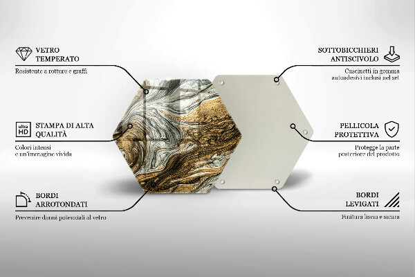 Tagliere in vetro temperato Ricca astrazione