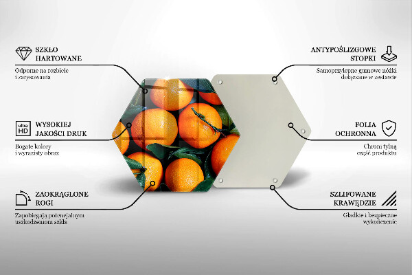 Tagliere in vetro temperato arancia