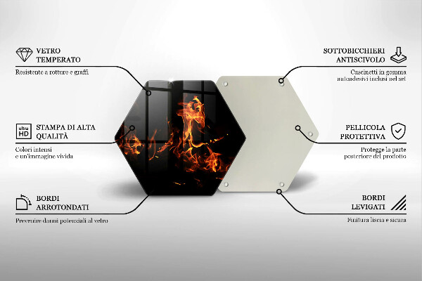Tagliere in vetro temperato Accendi una fiamma viva