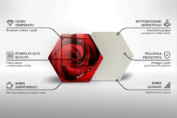 Tagliere in vetro Petali di fiori di rosa