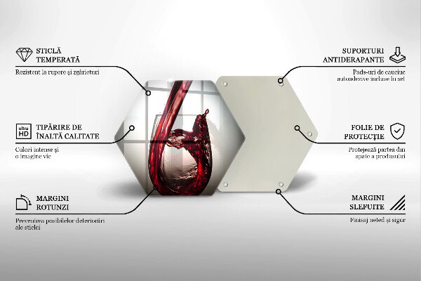 Tagliere in vetro Bicchiere e vino rosso