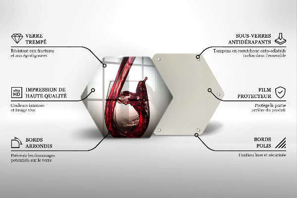 Tagliere in vetro Bicchiere e vino rosso